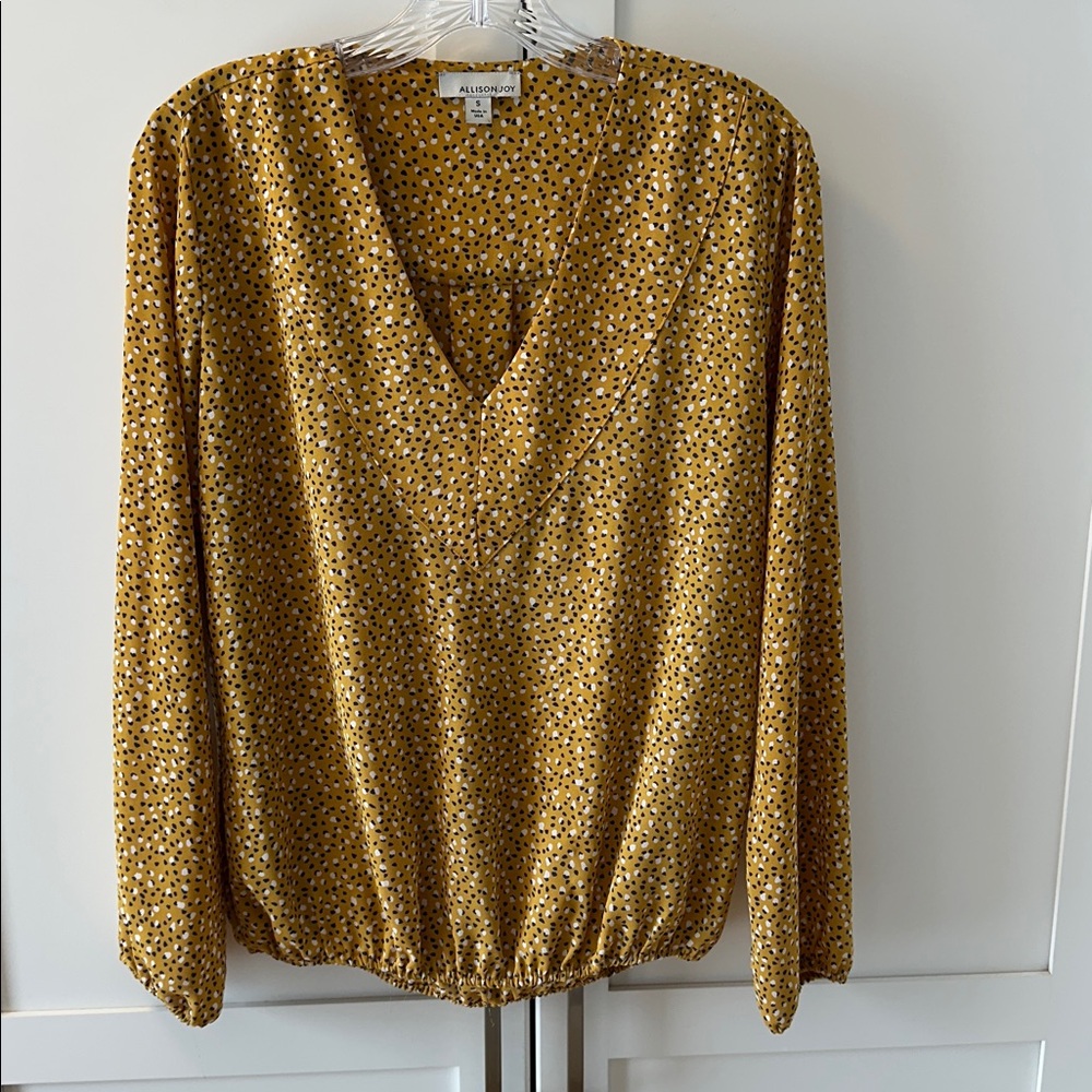 Allison Joy Yellow, cream and brown  Blouse